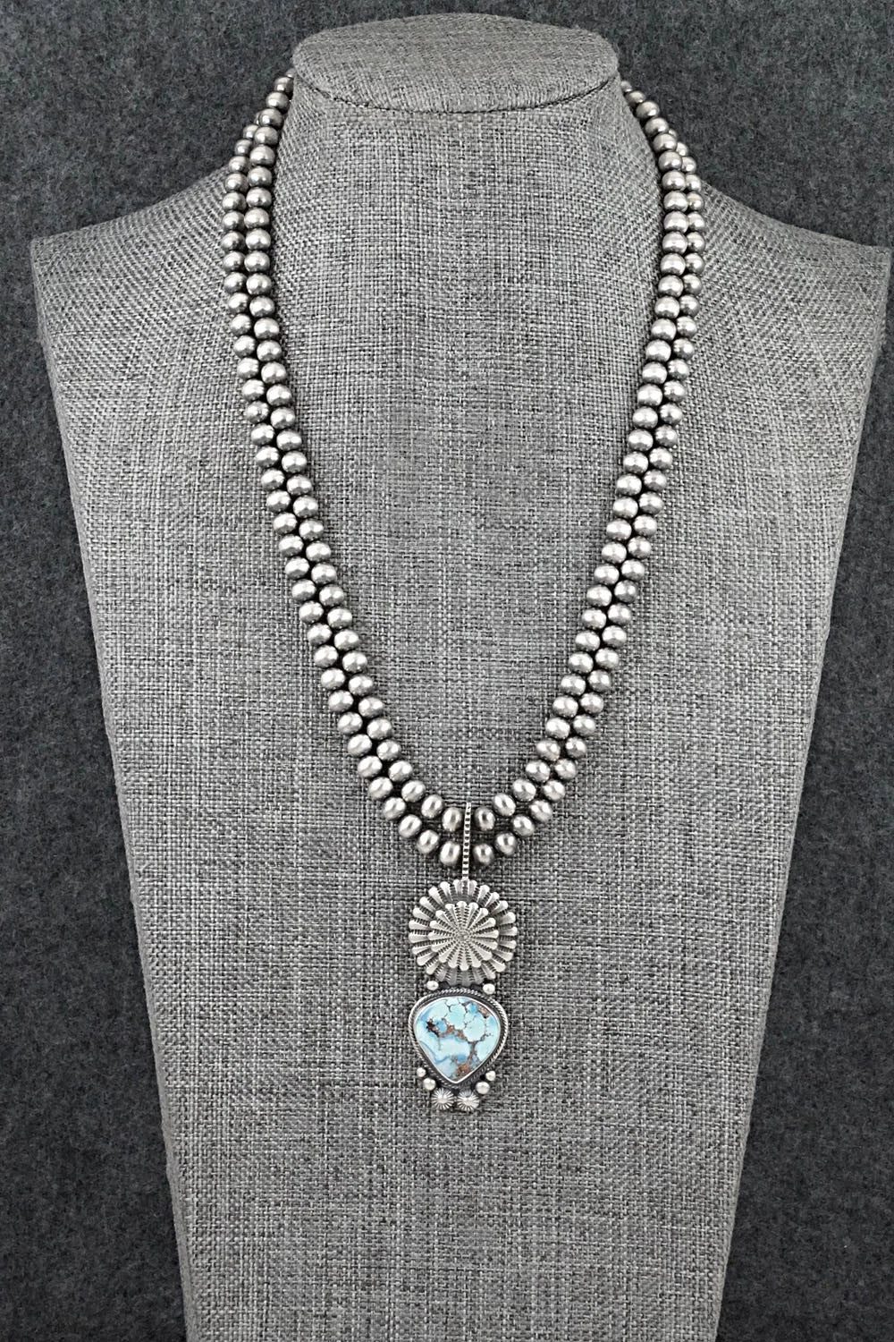 Turquoise & Sterling Silver Necklace - Tom Lewis
