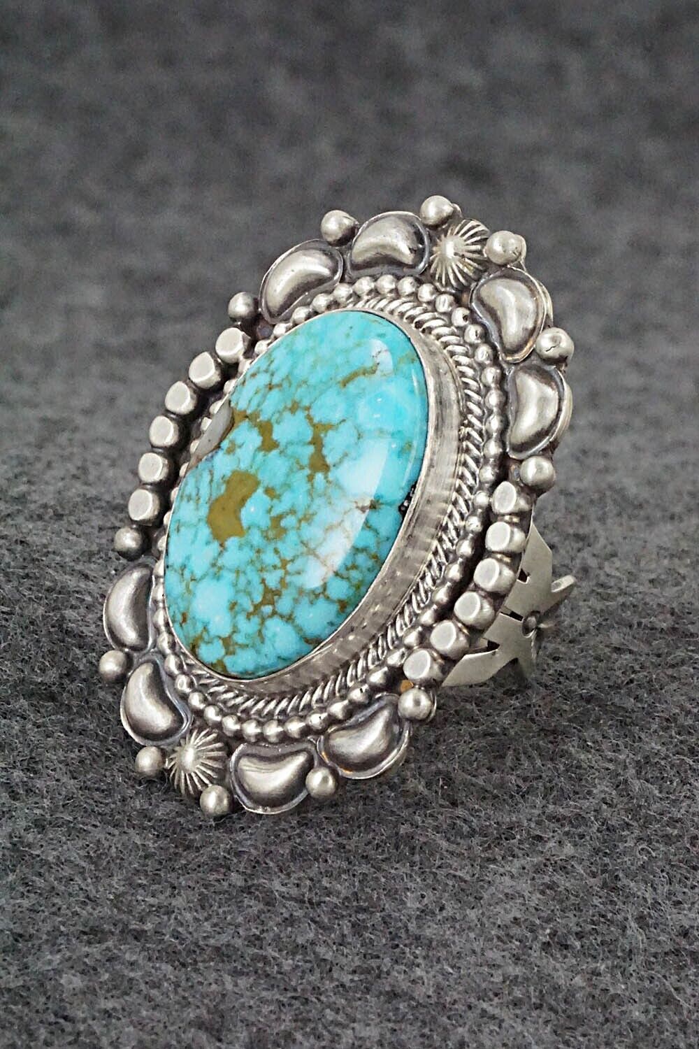 Turquoise & Sterling Silver Ring - Tom Lewis - Size 9.75