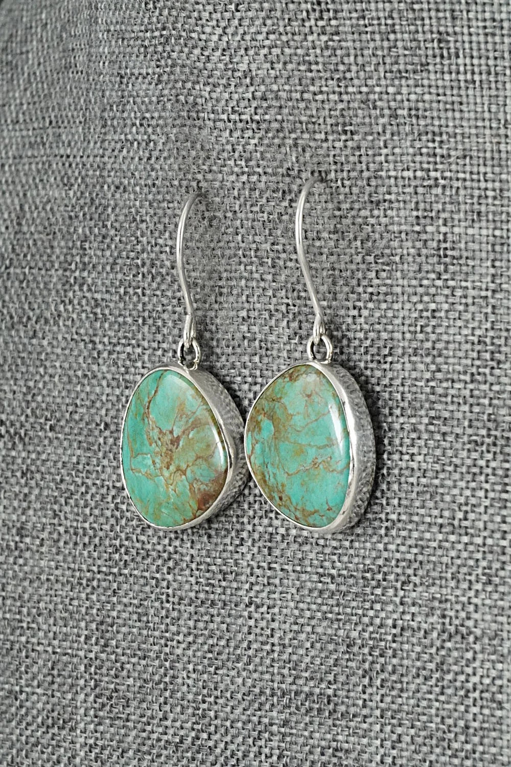 Turquoise & Sterling Silver Earrings - Eugene Gruber
