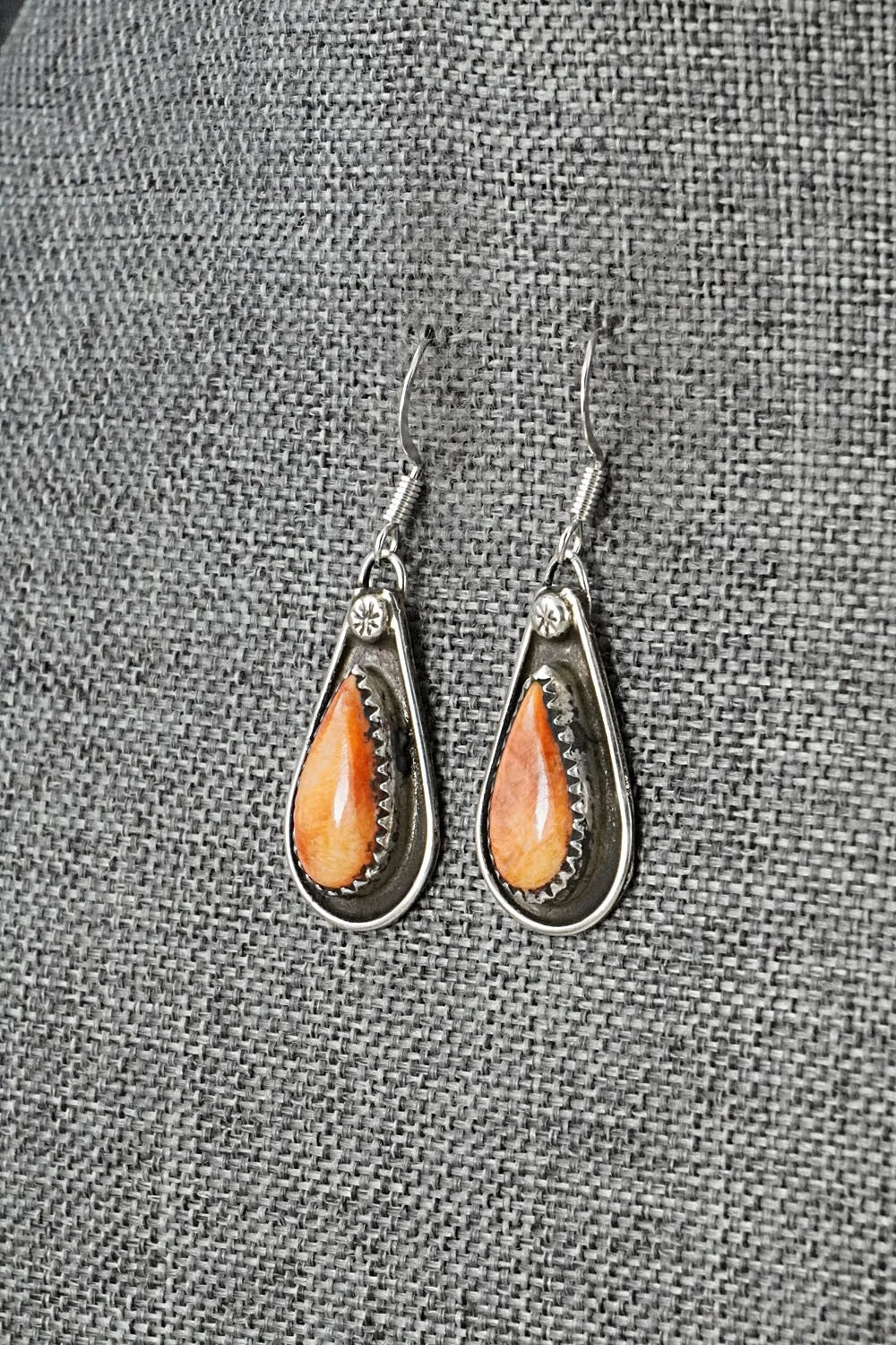 Spiny Oyster & Sterling Silver Earrings - Priscilla Reeder