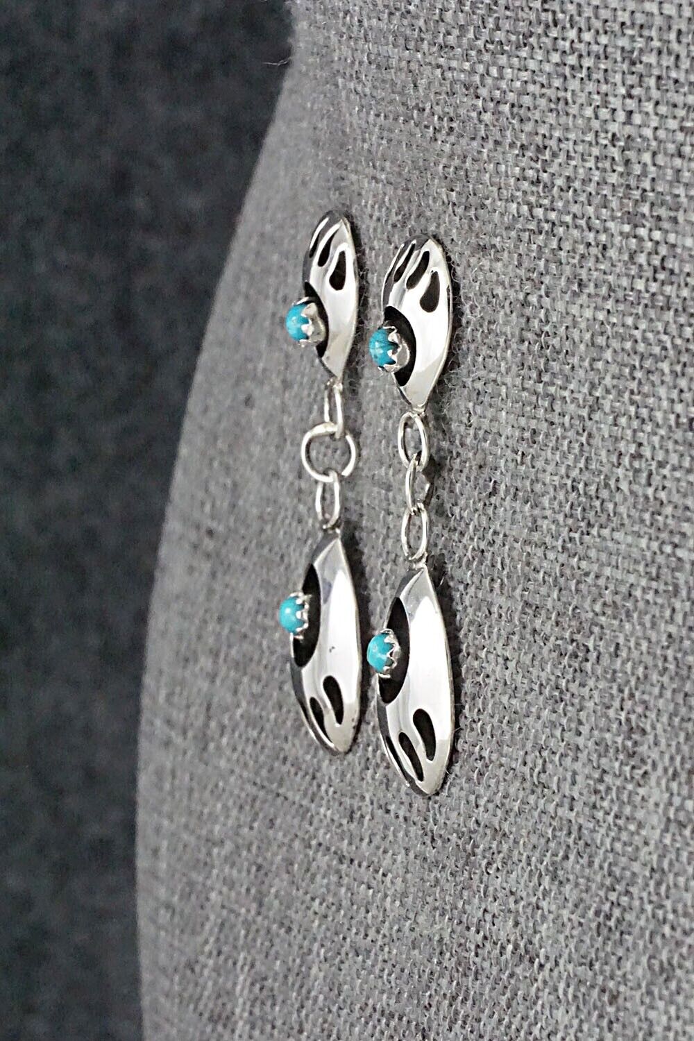 Turquoise & Sterling Silver Earrings - Leroy Parker