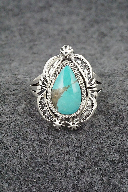 Turquoise & Sterling Silver Ring - Irvin Tsosie - Size 9