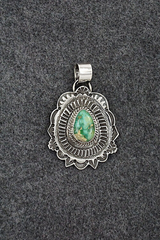 Turquoise & Sterling Silver Pendant - Leonard Maloney