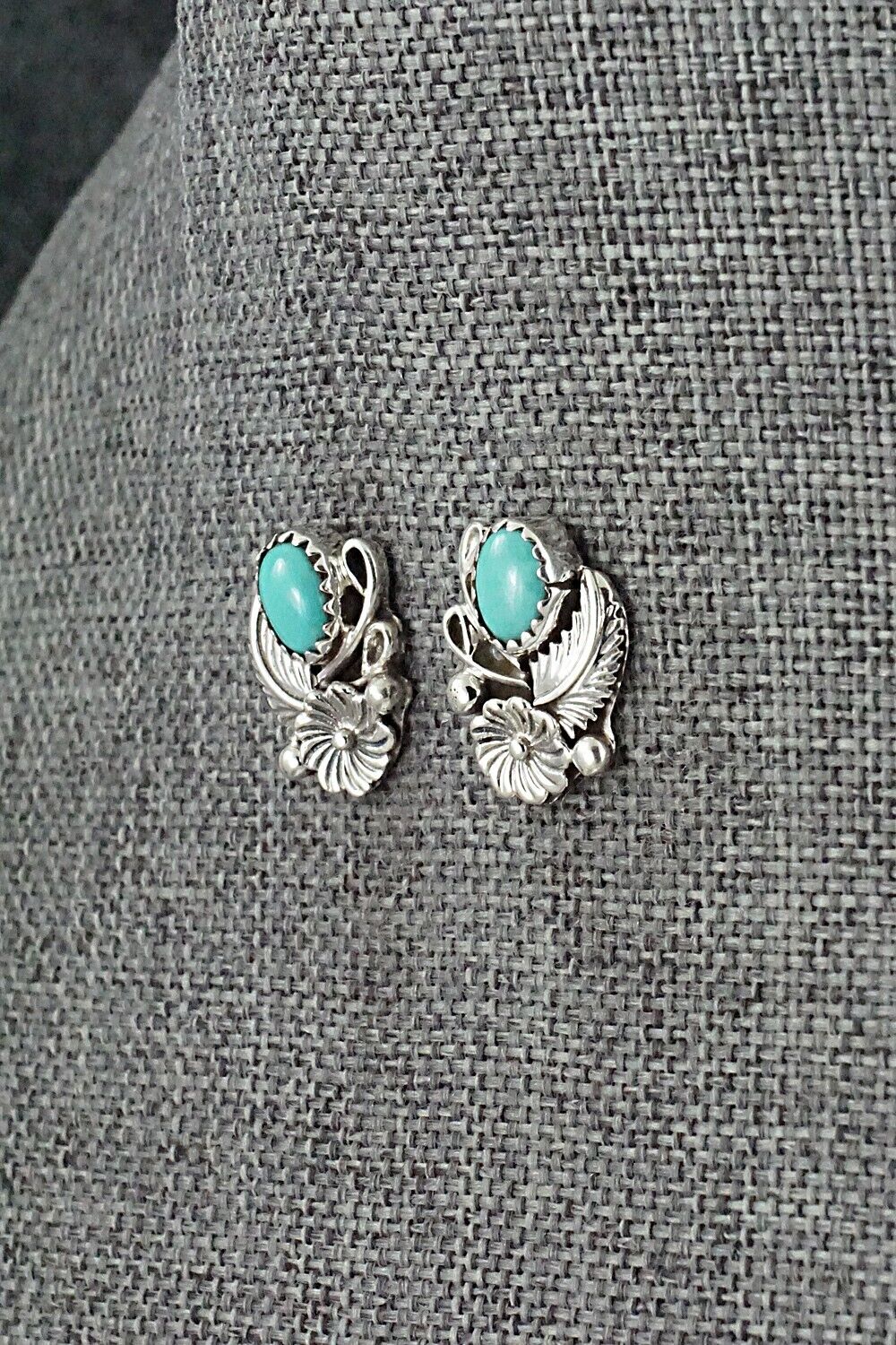 Turquoise and Sterling Silver Earrings - Annette Chiquito