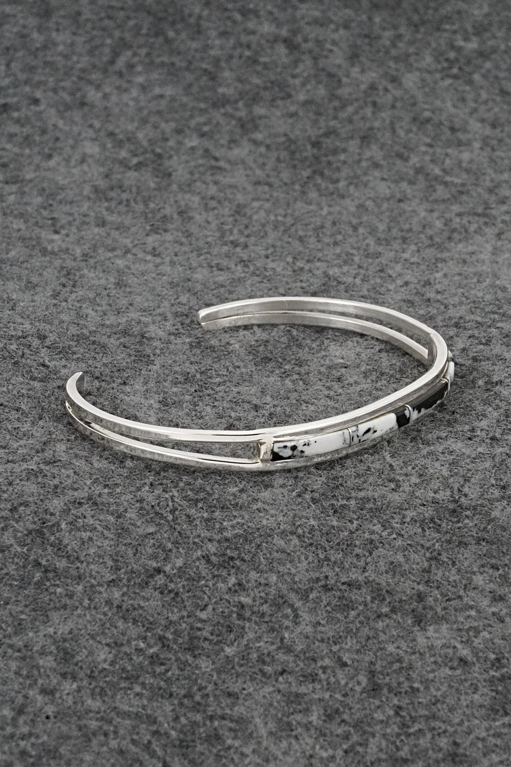 White Buffalo & Sterling Silver Inlay Bracelet - Jamie Johnson