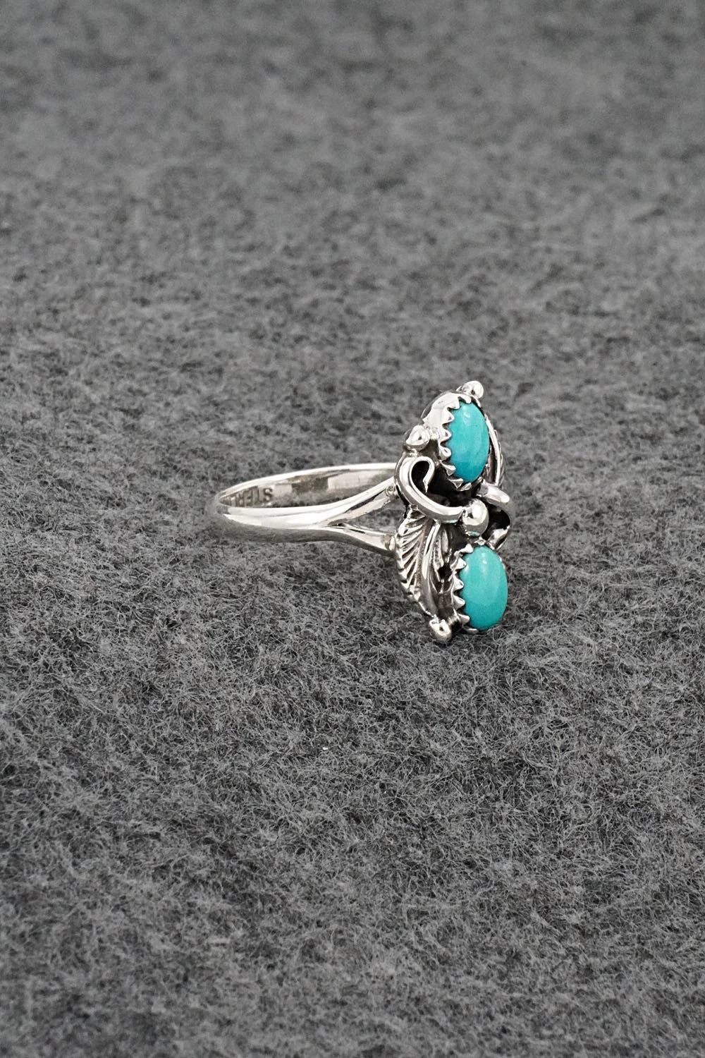 Turquoise and Sterling Silver Ring - Judy Largo - Size 7
