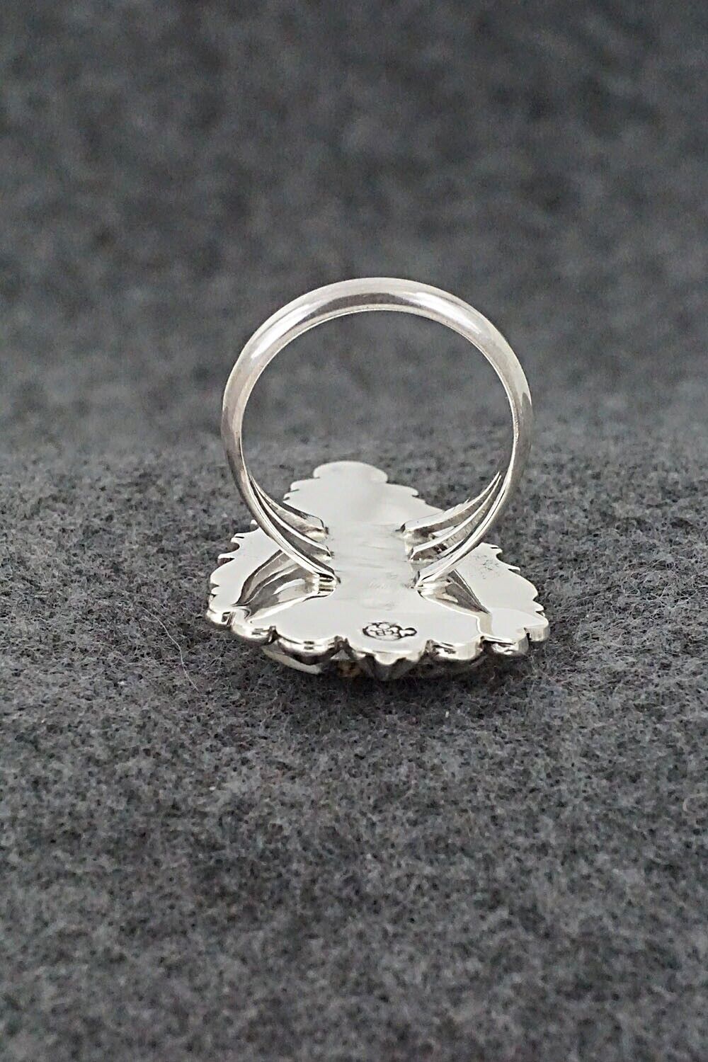 White Buffalo & Sterling Silver Ring - Daniel Benally - Size 7.5