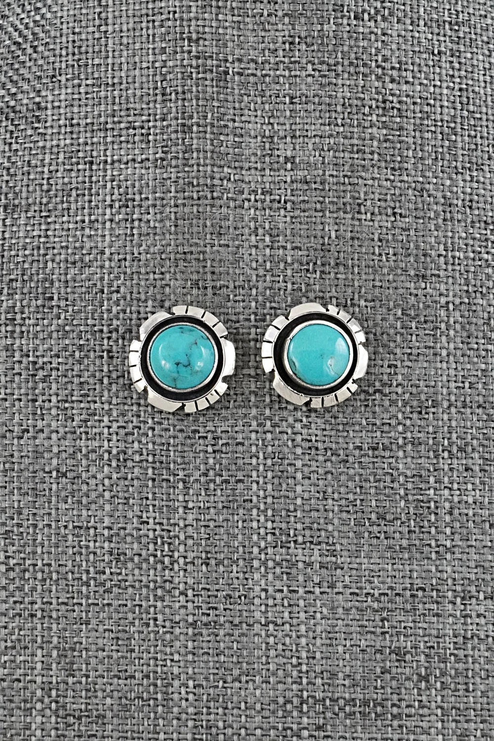 Turquoise & Sterling Silver Earrings - Amos Begay