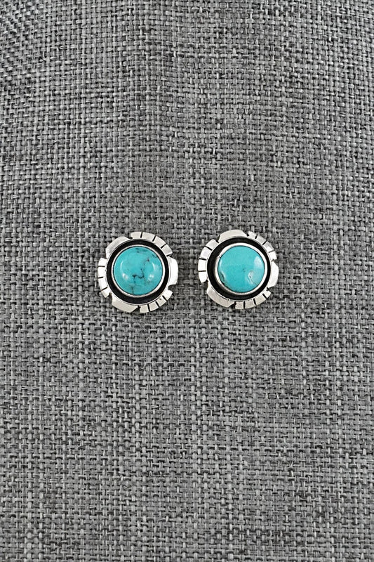 Turquoise & Sterling Silver Earrings - Amos Begay