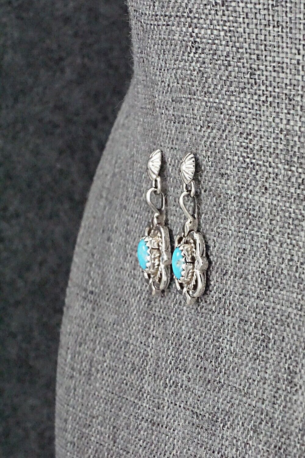 Turquoise & Sterling Silver Earrings - Adelarae Yazzie