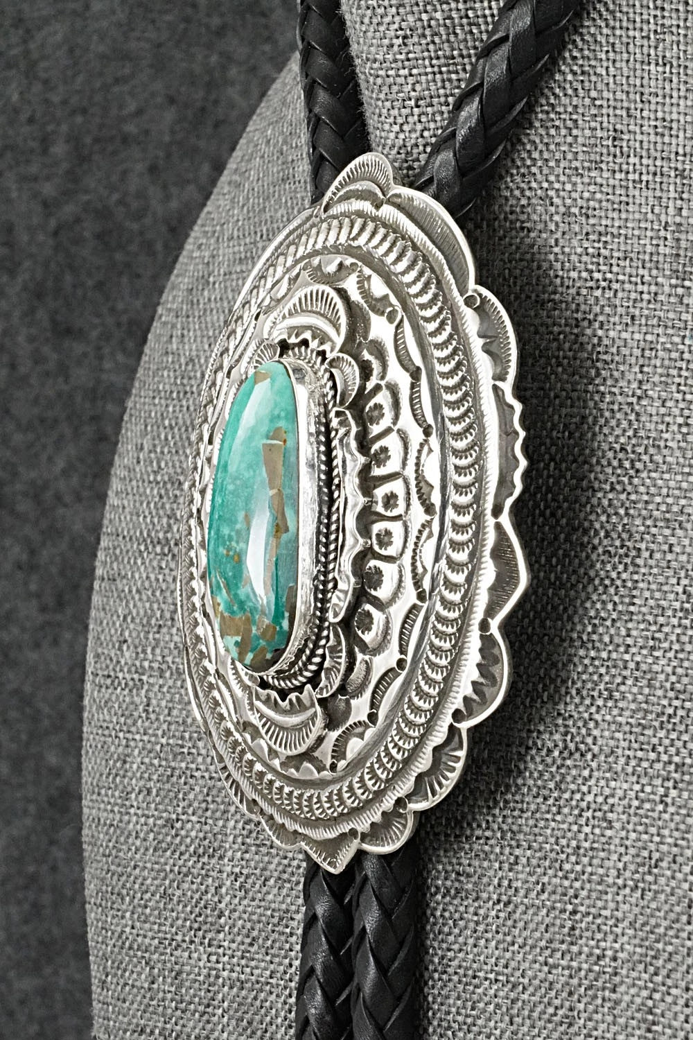 Turquoise & Sterling Silver Bolo Tie - Leonard Maloney