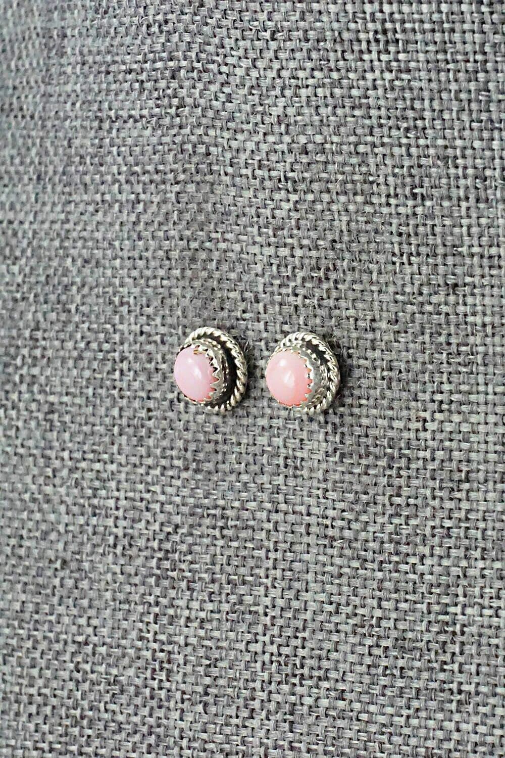 Pink Conch Shell & Sterling Silver Earrings - Larson Chee