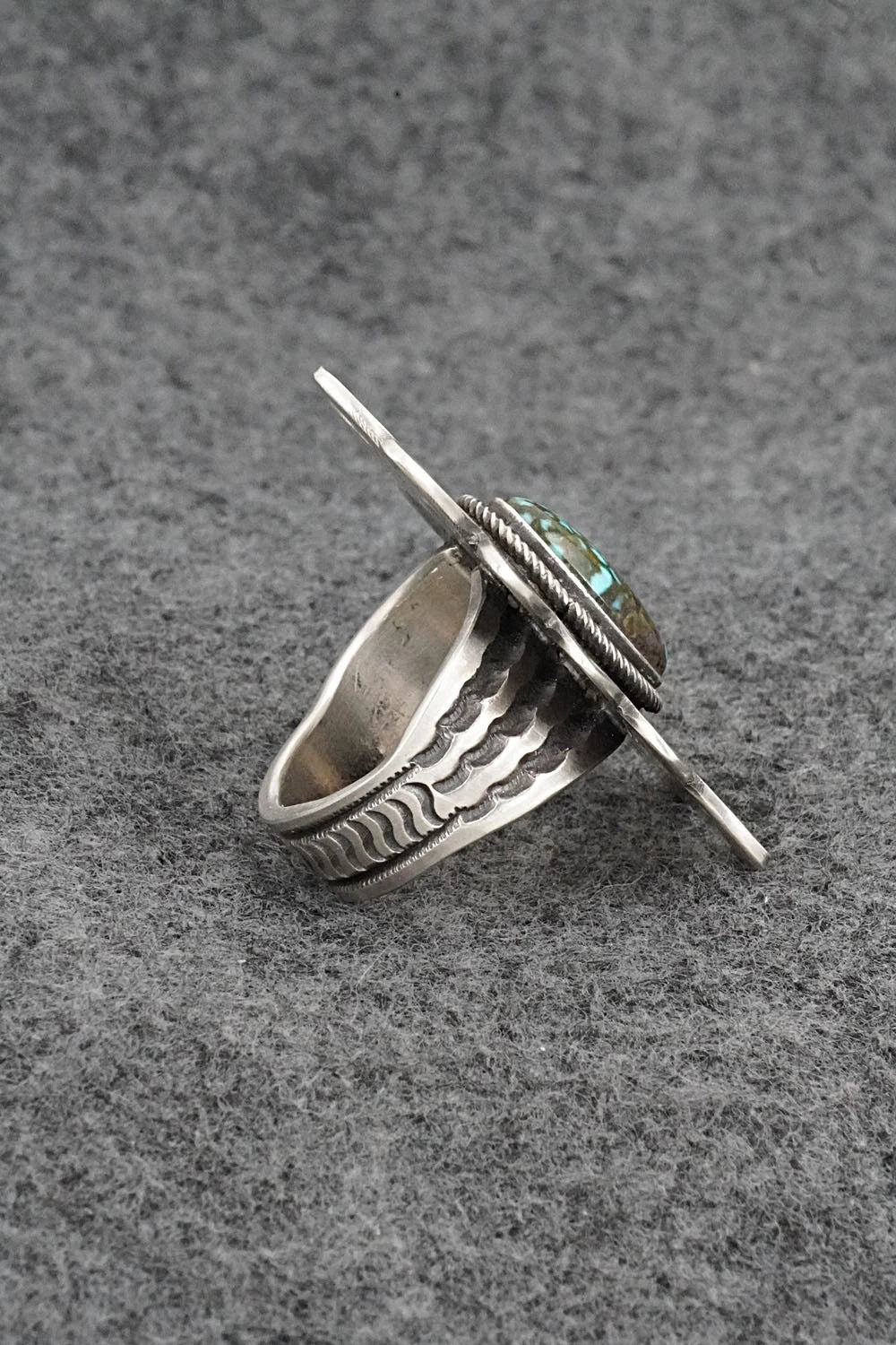 Turquoise & Sterling Silver Ring - Calvin Martinez - Size 8