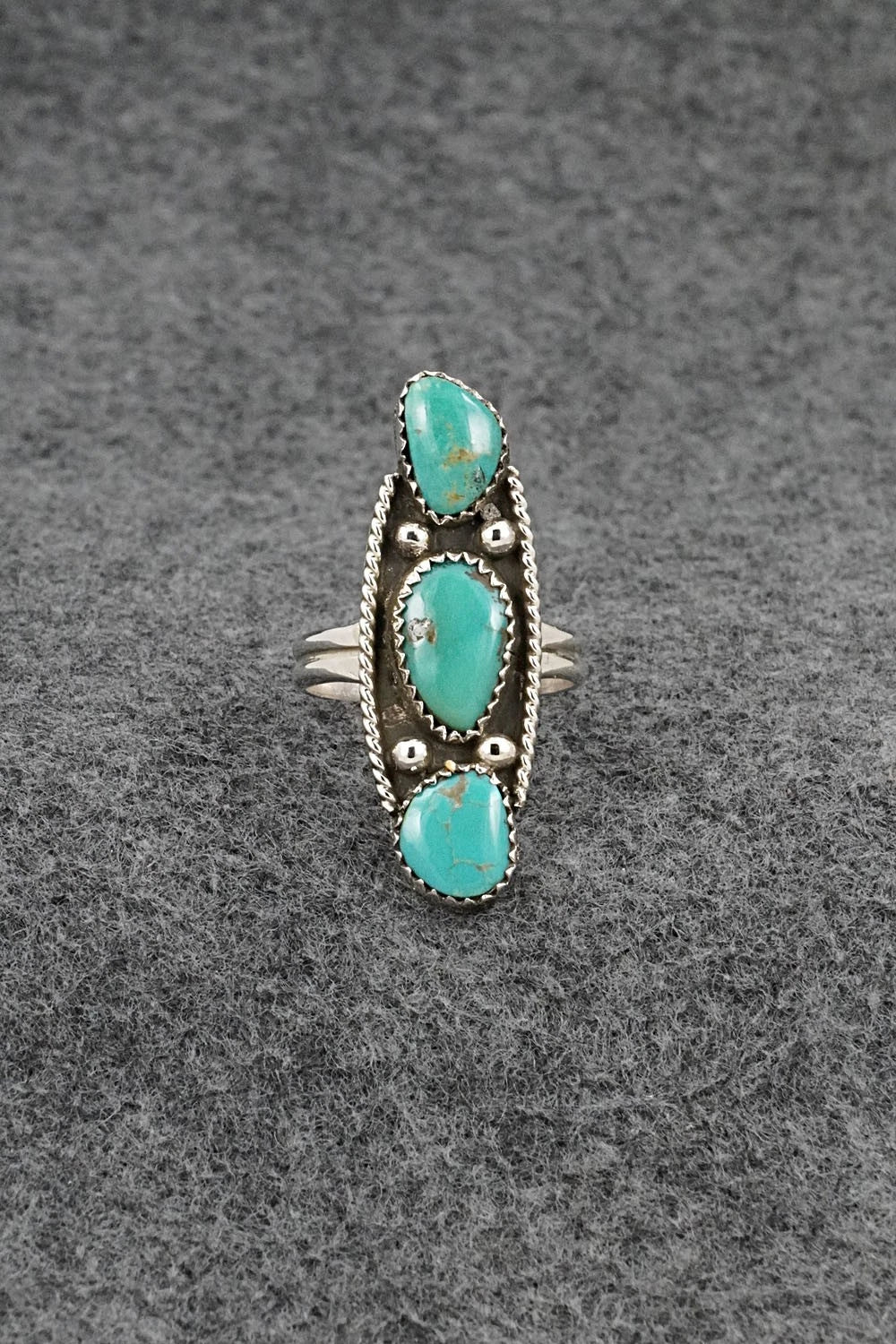Turquoise & Sterling Silver Ring - Priscilla Reeder - Size 8.5