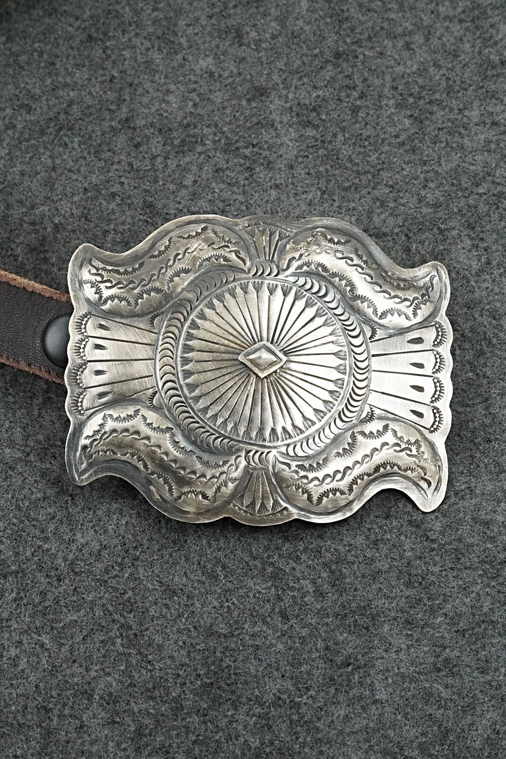 Sterling Silver & Leather Concho Belt - Dan Morgan