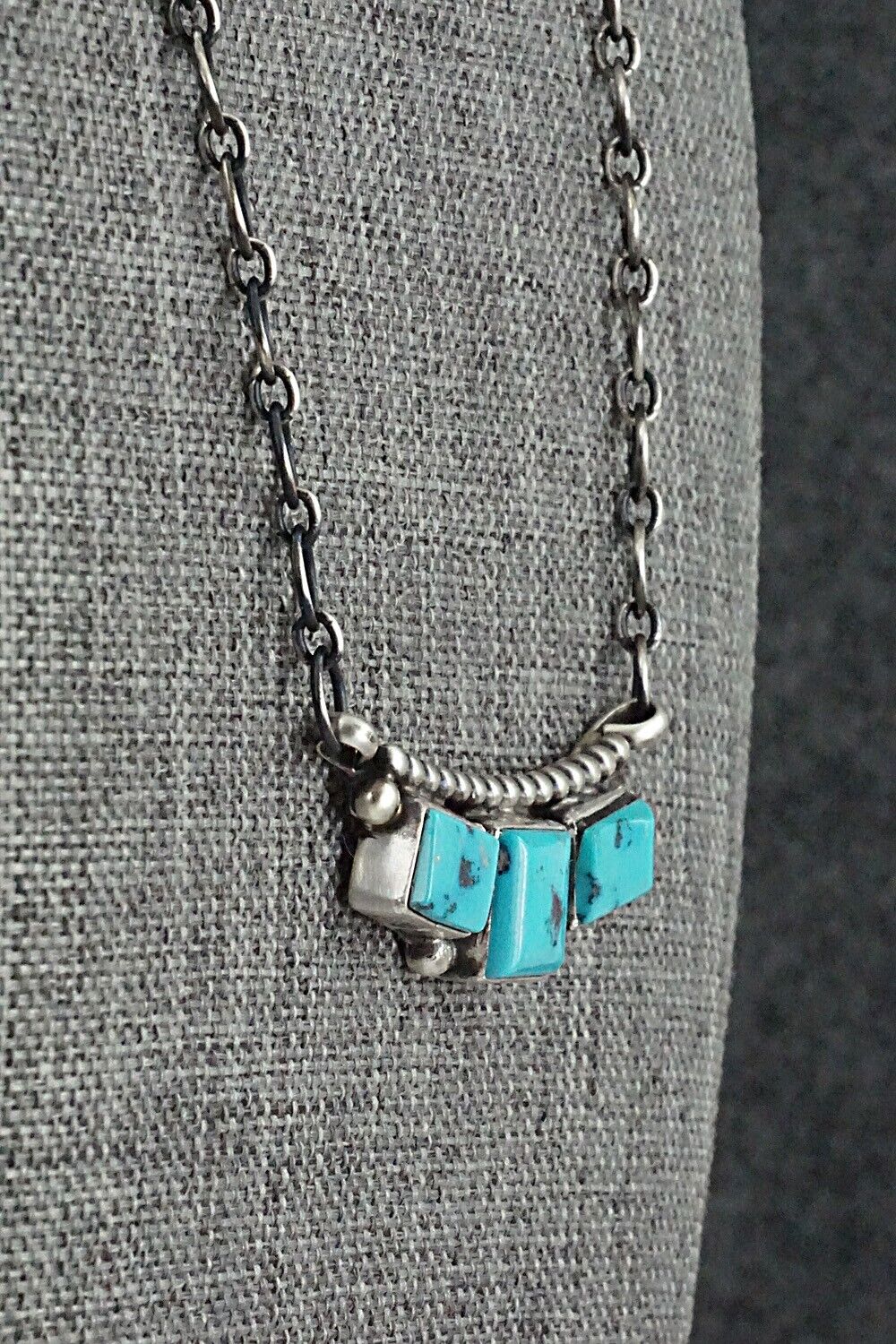 Turquoise & Sterling Silver Necklace - Darrin Livingston