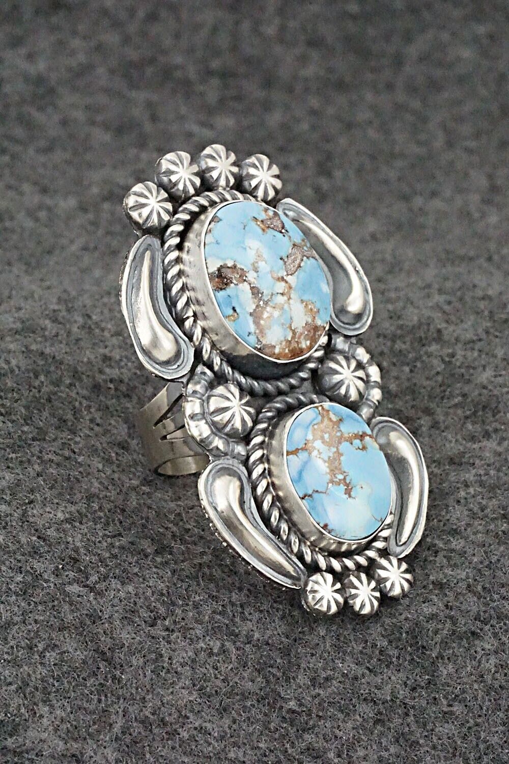 Turquoise & Sterling Silver Ring - Jeff James - Size 9