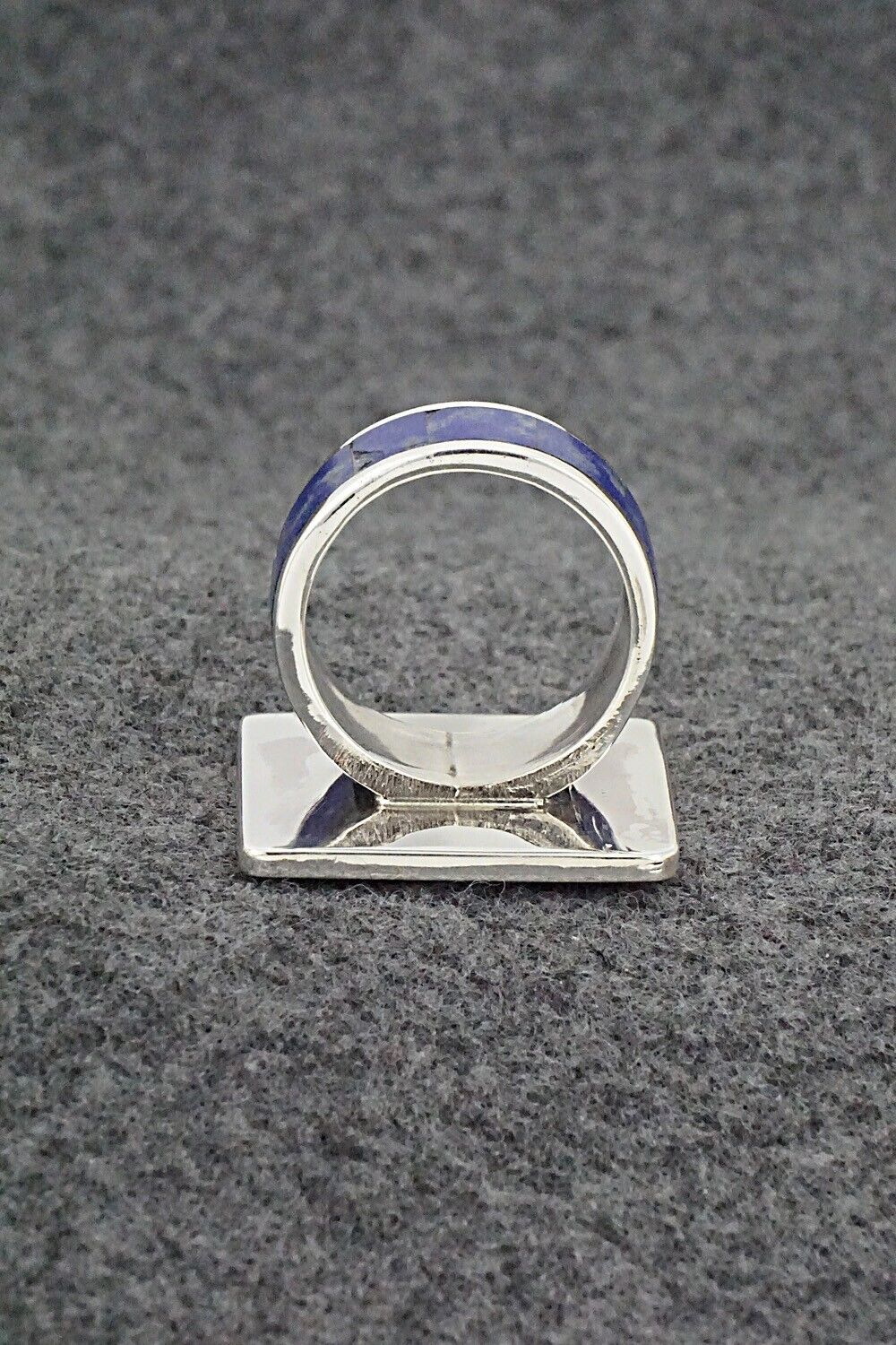 Lapis & Sterling Silver Inlay Ring - Elliot Coonsis - Size 9