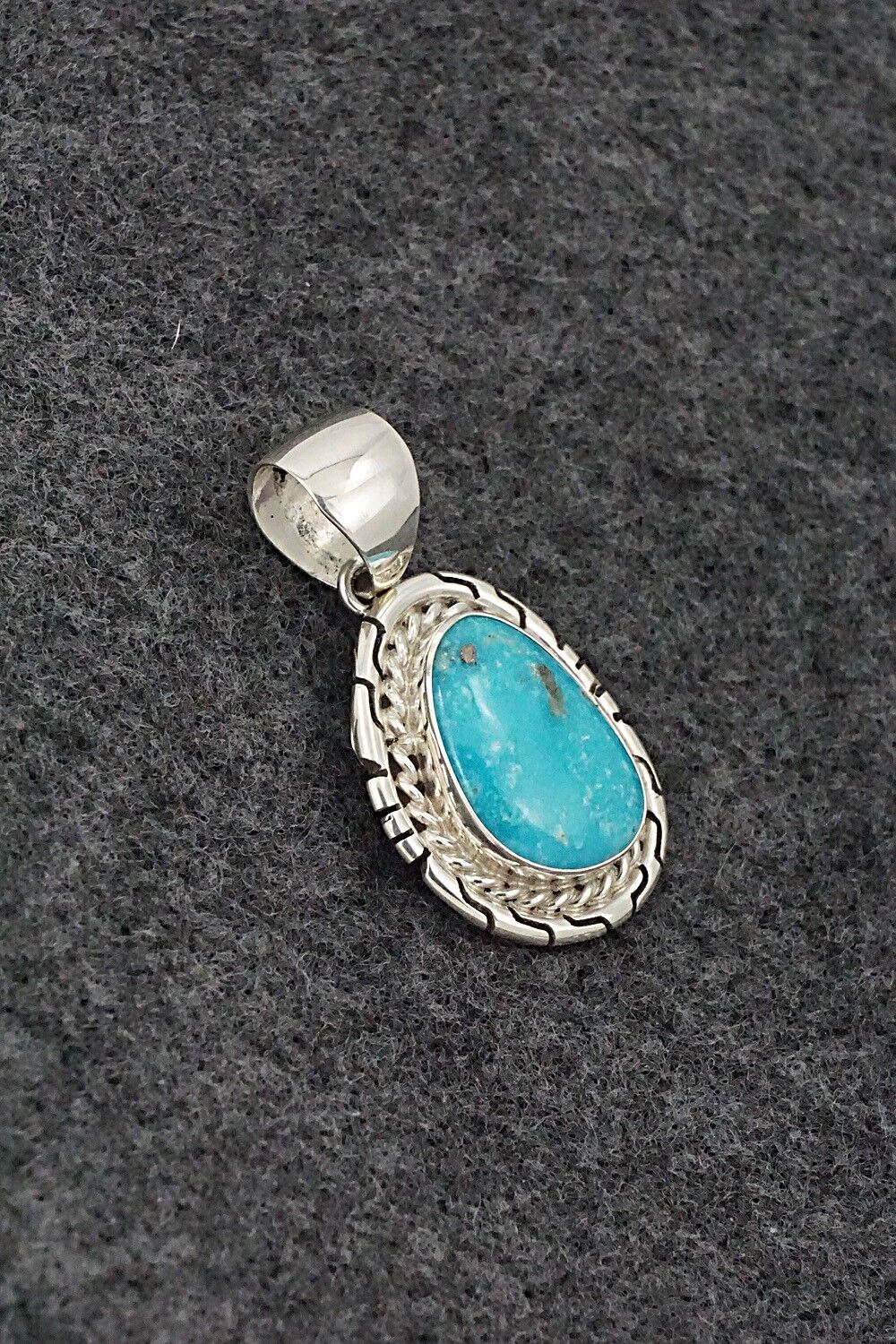 Turquoise & Sterling Silver Pendant - Johnny Frank