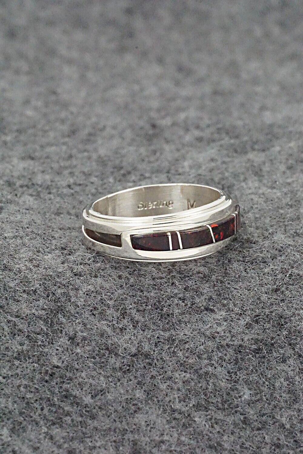 Onyx & Sterling Silver Inlay Ring - Wilbert Muskett Jr. - Size 7