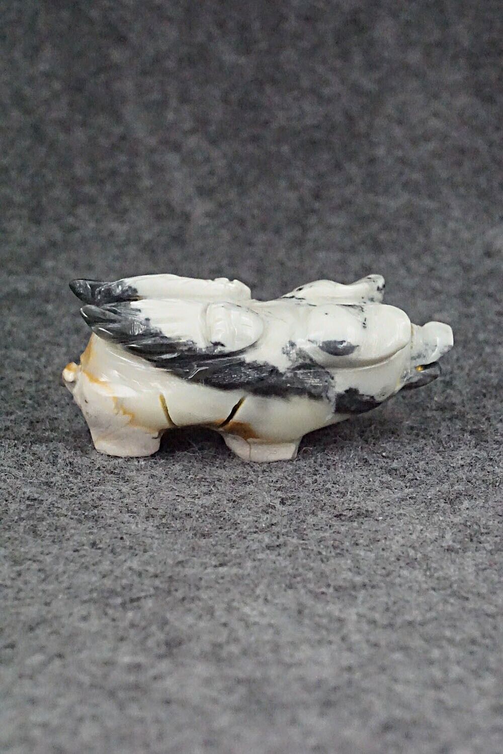 Pig With Wings Zuni Fetish Carving - Stanton Hanaweeka