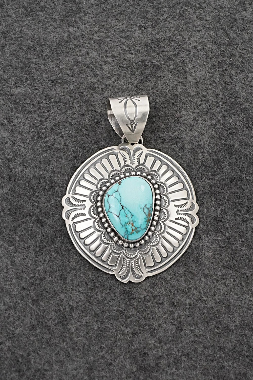 Turquoise & Sterling Silver Pendant - Arnold Blackgoat