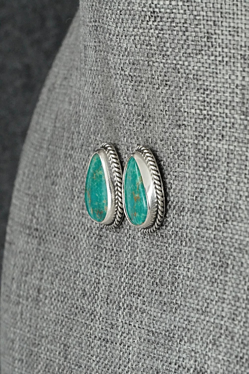 Turquoise & Sterling Silver Earrings - Rosemary Saunders