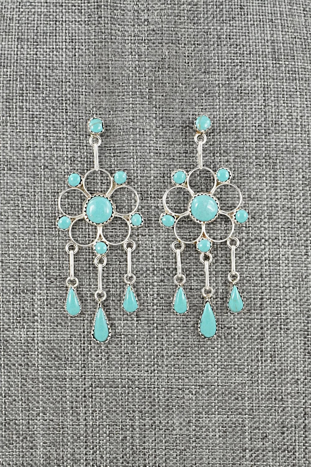 Turquoise & Sterling Silver Earrings - Vivianita Booqua