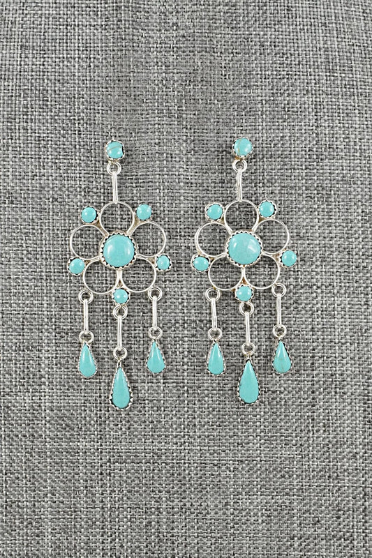 Turquoise & Sterling Silver Earrings - Vivianita Booqua