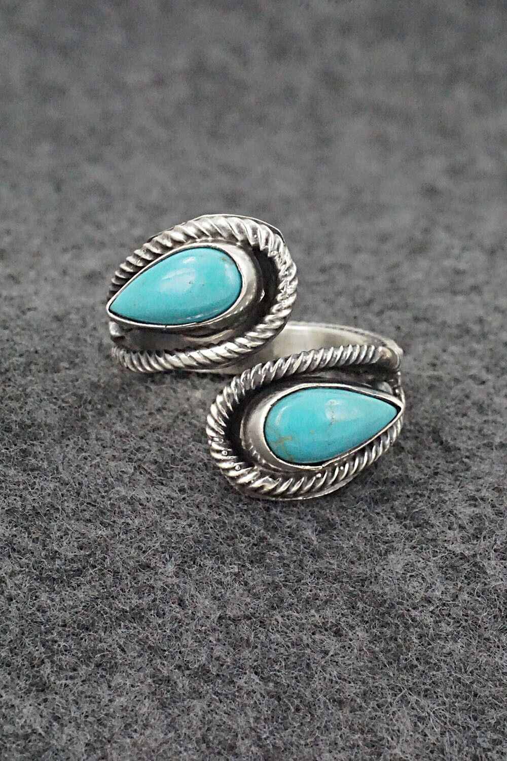 Turquoise & Sterling Silver Ring - Kenny Lonjose - Size 9