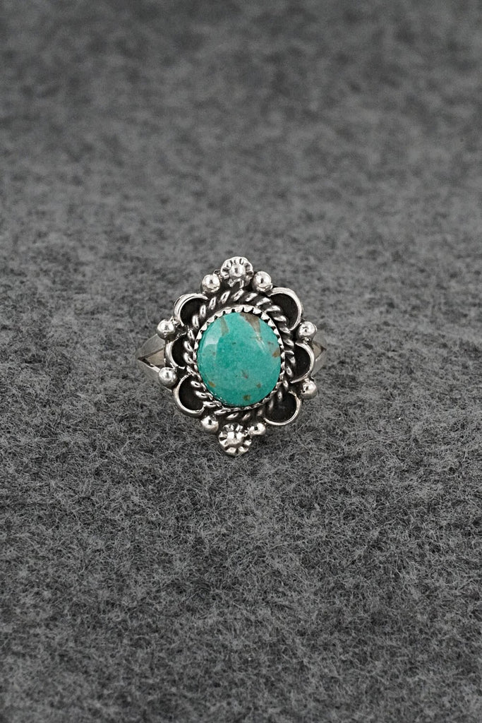 Turquoise & Sterling Silver Ring - Frieda Martinez - Size 8