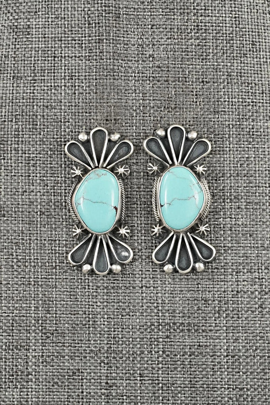 Turquoise & Sterling Silver Earrings - Bobby Johnson