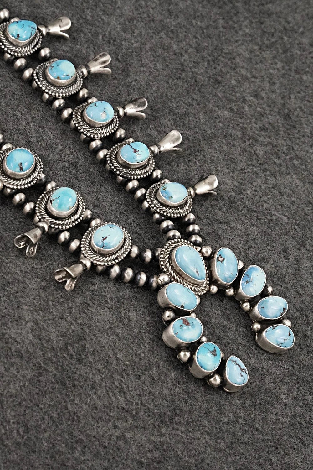 Turquoise & Sterling Silver Squash Blossom Set - Darrin Livingston