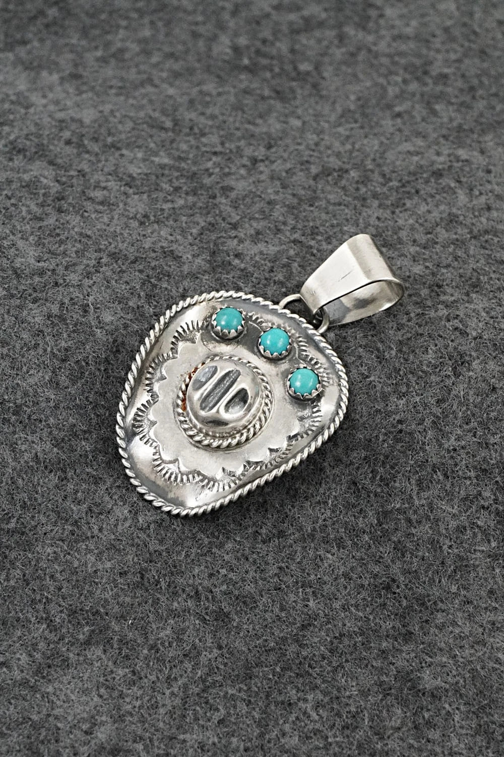 Turquoise & Sterling Silver Pendant - Bobby Platero
