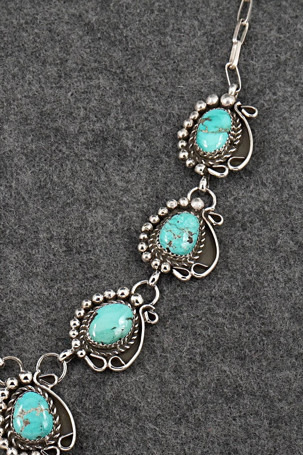 Turquoise & Sterling Silver Necklace and Earrings Set - Phil Nez