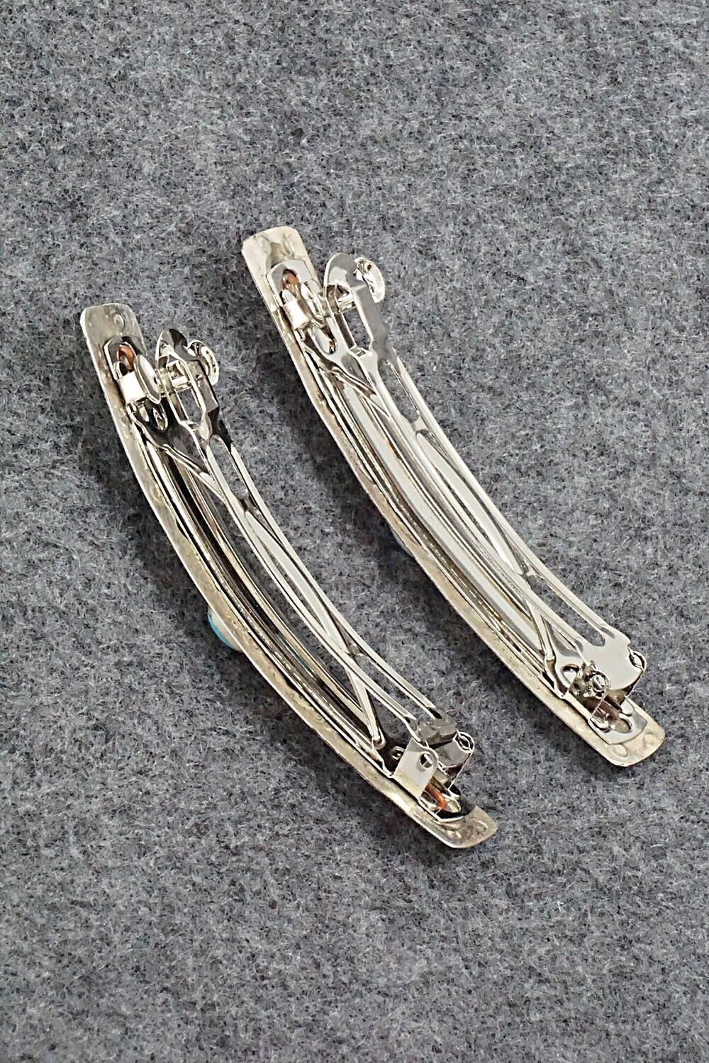 Turquoise & Sterling Silver Hair Barrettes - Jennie Blackgoat