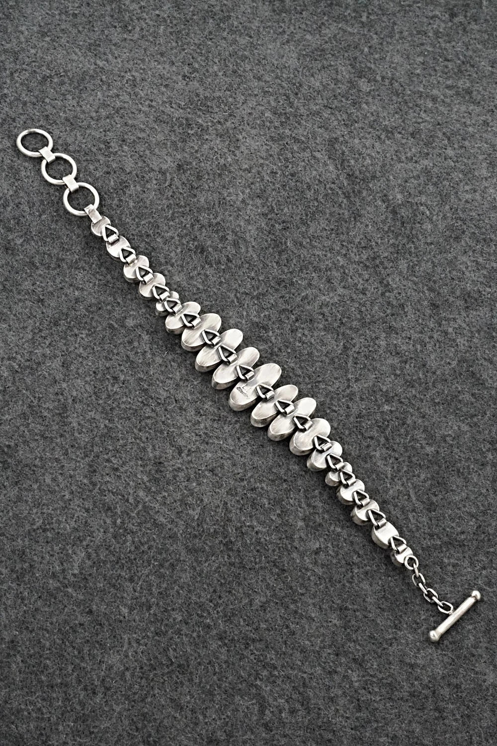 Coral & Sterling Silver Link Bracelet - Loretta Delgarito
