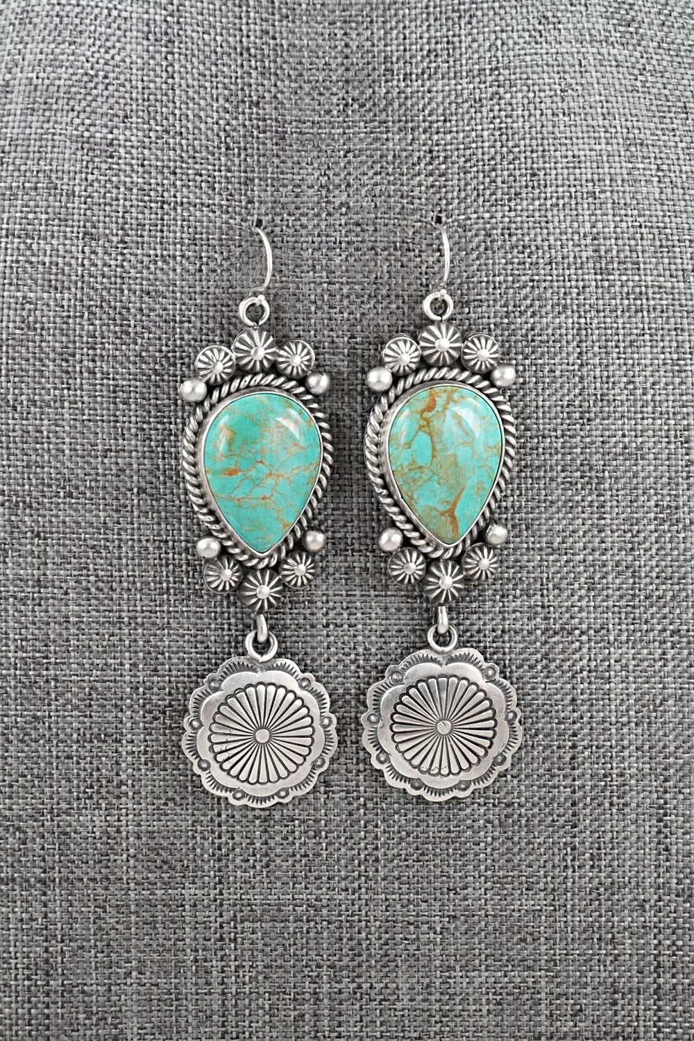 Turquoise & Sterling Silver Earrings - Michael Calladitto