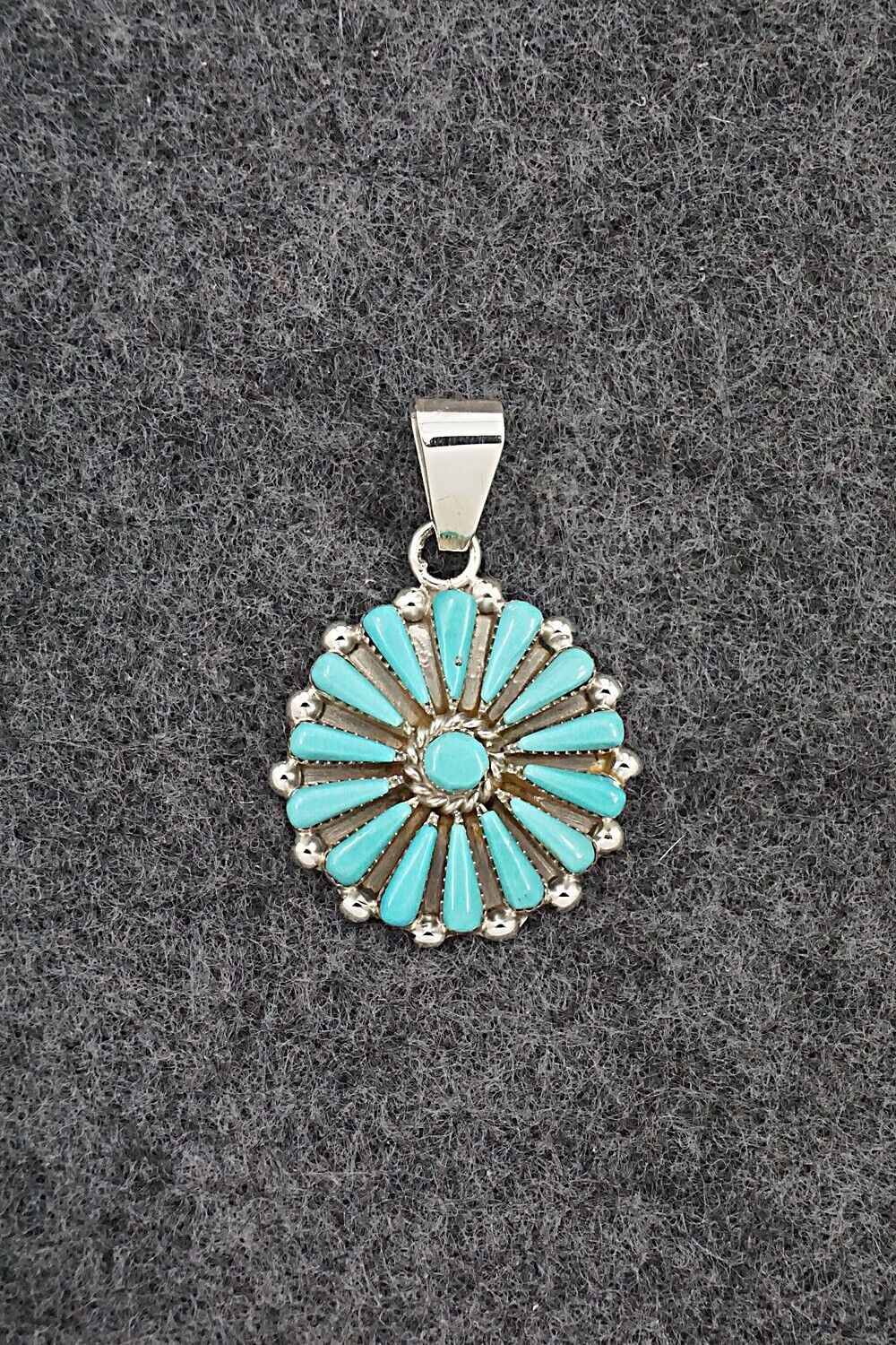 Turquoise & Sterling Silver Pendant - Vera Halusewa