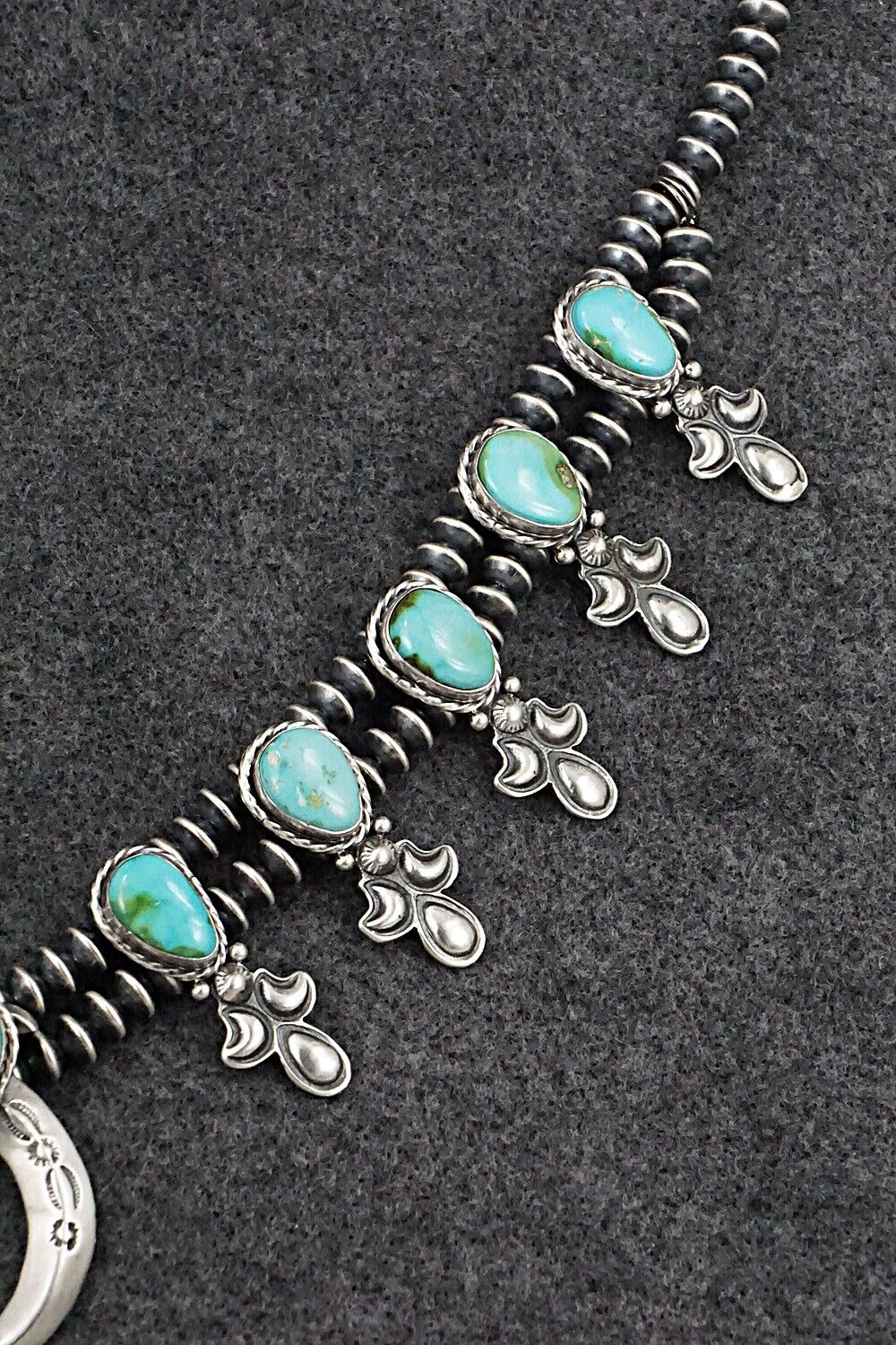 Turquoise & Sterling Silver Squash Blossom Set - Adrienne Gordon