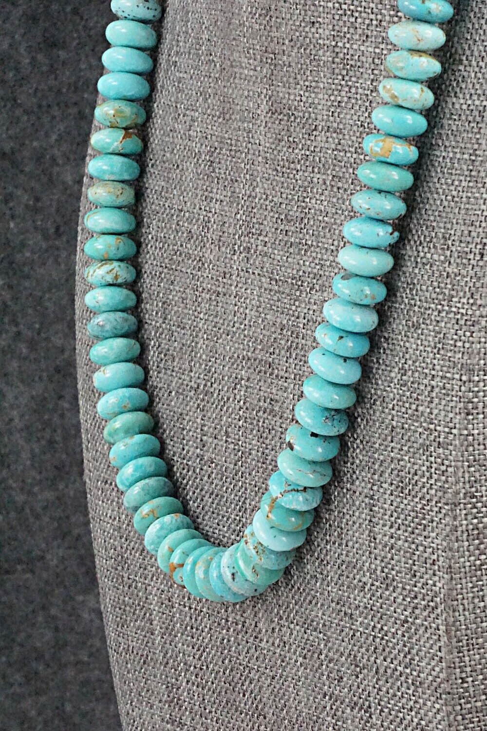 Turquoise & Sterling Silver Necklace 19" - Doreen Jake