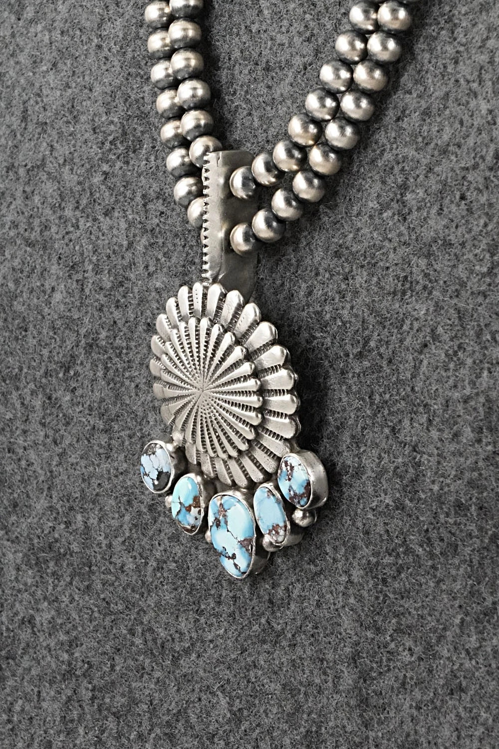 Turquoise & Sterling Silver Necklace - Tom Lewis