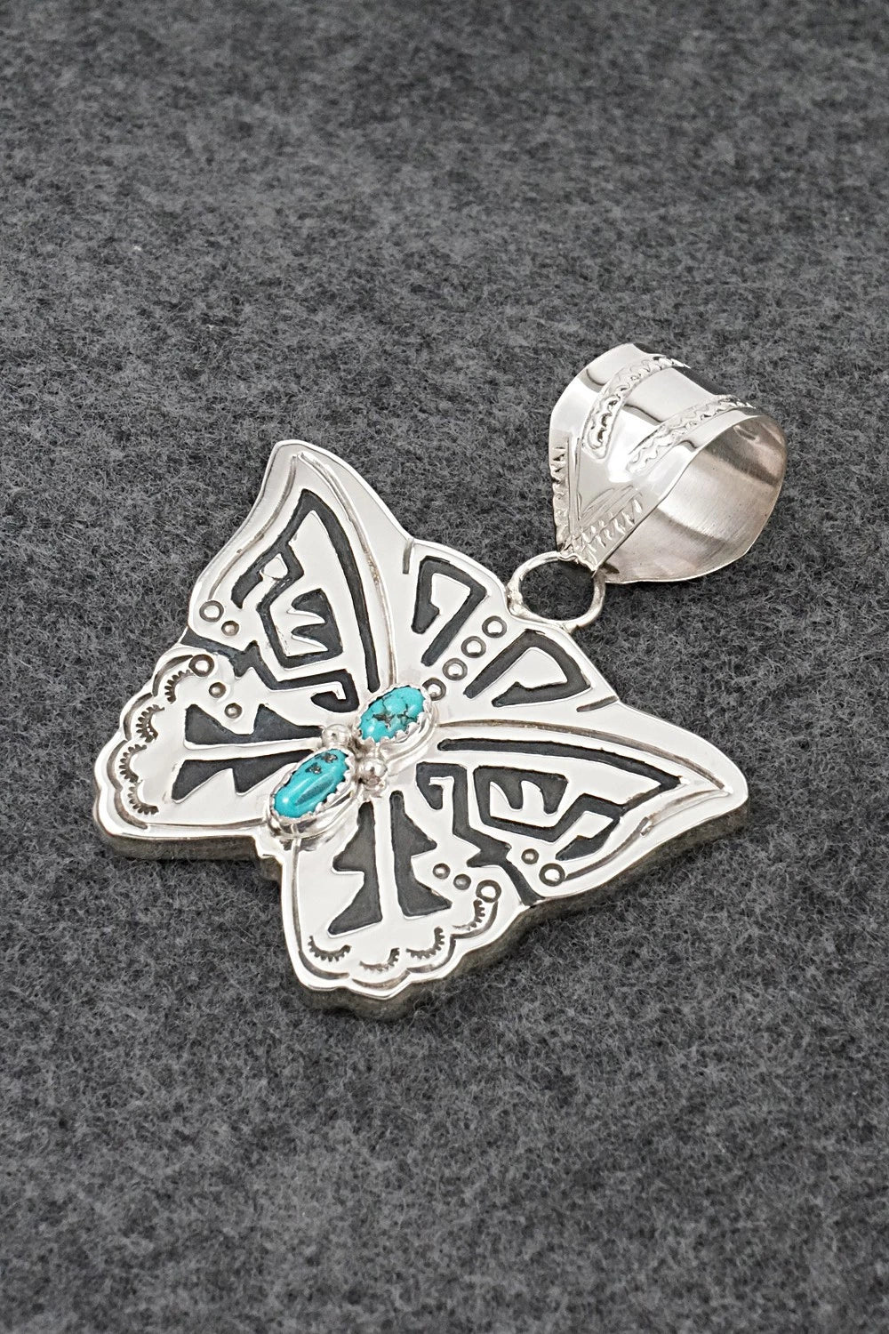 Turquoise & Sterling Silver Pendant - Alonzo Mariano