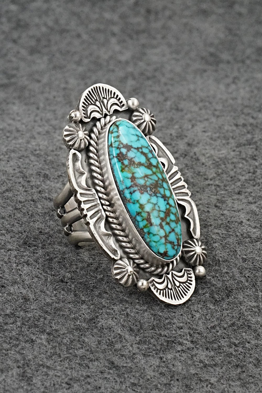 Turquoise & Sterling Silver Ring - Michael Calladitto - Size 8.5