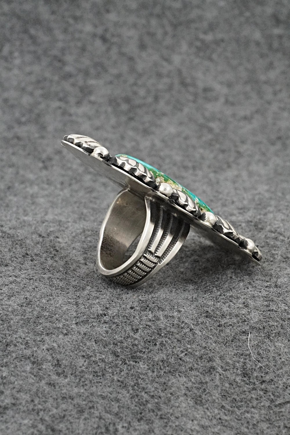 Turquoise & Sterling Silver Ring - Calvin Martinez - Size 8