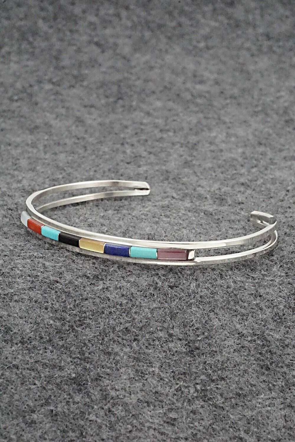 Multi-Stone & Sterling Silver Inlay Bracelet - Anson Wallace