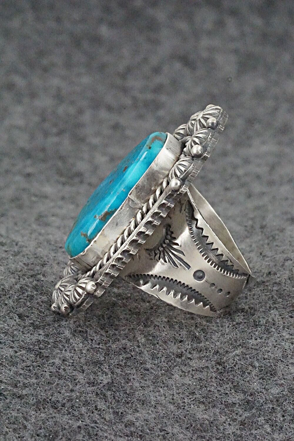 Turquoise & Sterling Silver Ring - Rosita Calladitto - Size 8.5