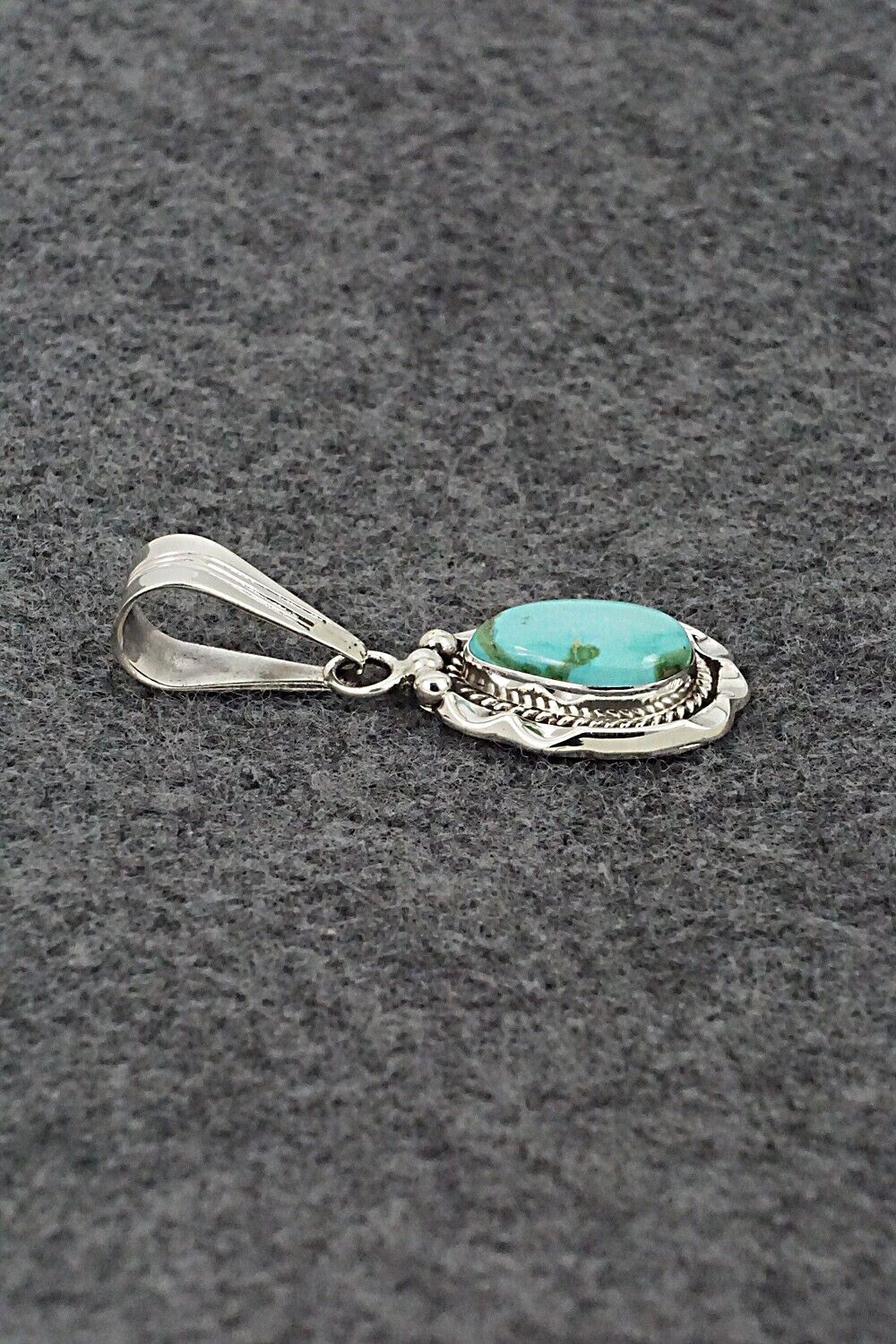 Turquoise & Sterling Silver Pendant - Samuel Yellowhair