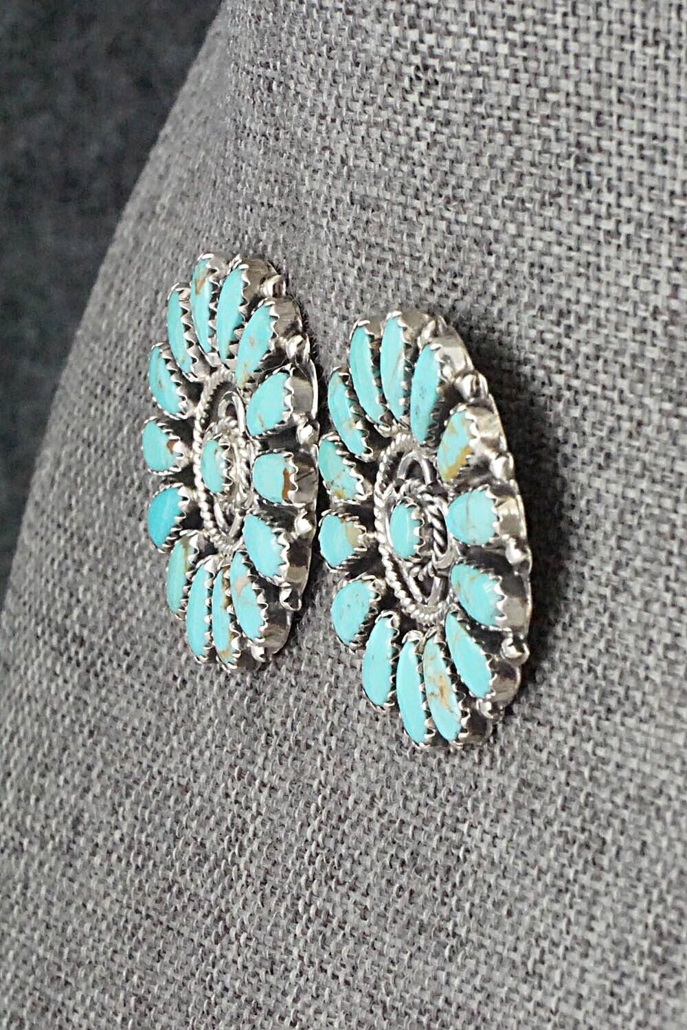 Turquoise and Sterling Silver Earrings - Zeita Begay