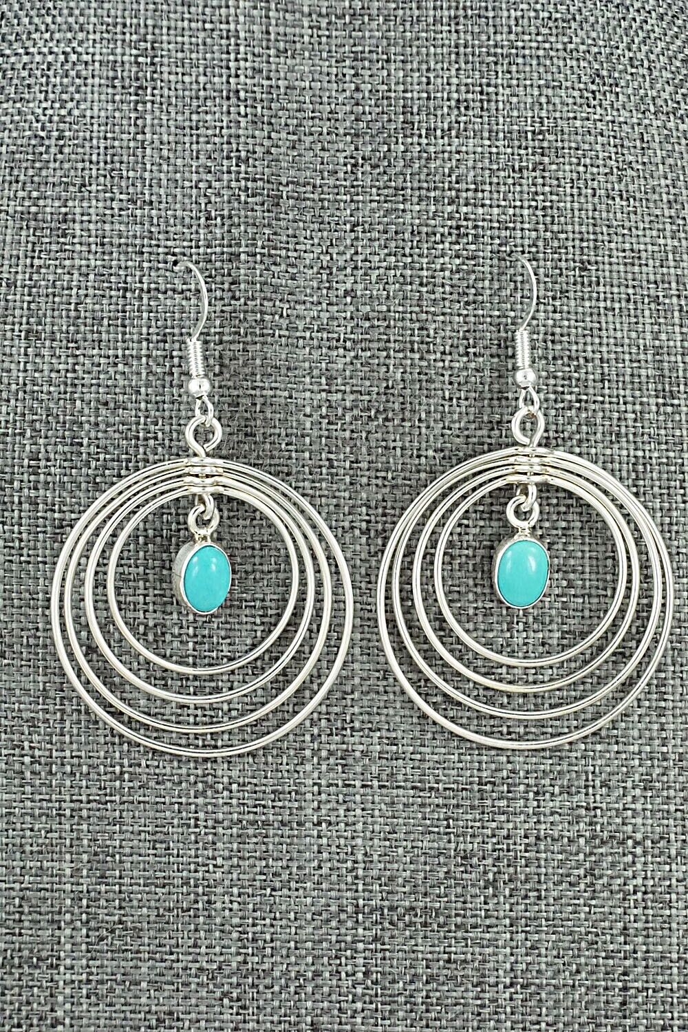 Turquoise and Sterling Silver Earrings - Edith Kee